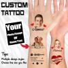 Personalized Temporary Tattoos, Custom Face Tattoos for Birthday Wedding Bachelorette Party, 1 Set of 15 Pieces Customized Tattoos Temporary view 2