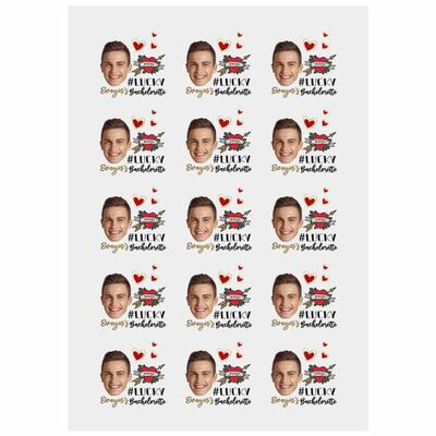 Personalized Temporary Tattoos, Custom Face Tattoos for Birthday Wedding Bachelorette Party, 1 Set of 15 Pieces Customized Tattoos Temporary