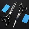Professional Hair Cutting Shears, 6 Inch Professional Japan 440c Ice Calcination Hair Scissors Cutting Barber Haircut Thinning Shears Hairdressing Scissors Set (Color : Set) view 2
