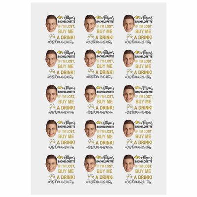 Personalized Temporary Tattoos, Custom Face Tattoos for Birthday Wedding Bachelorette Party, 1 Set of 15 Pieces Customized Tattoos Temporary