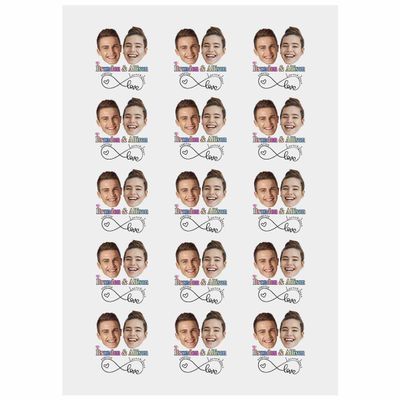 Personalized Temporary Tattoos, Custom Face Tattoos for Birthday Wedding Bachelorette Party, 1 Set of 15 Pieces Customized Tattoos Temporary