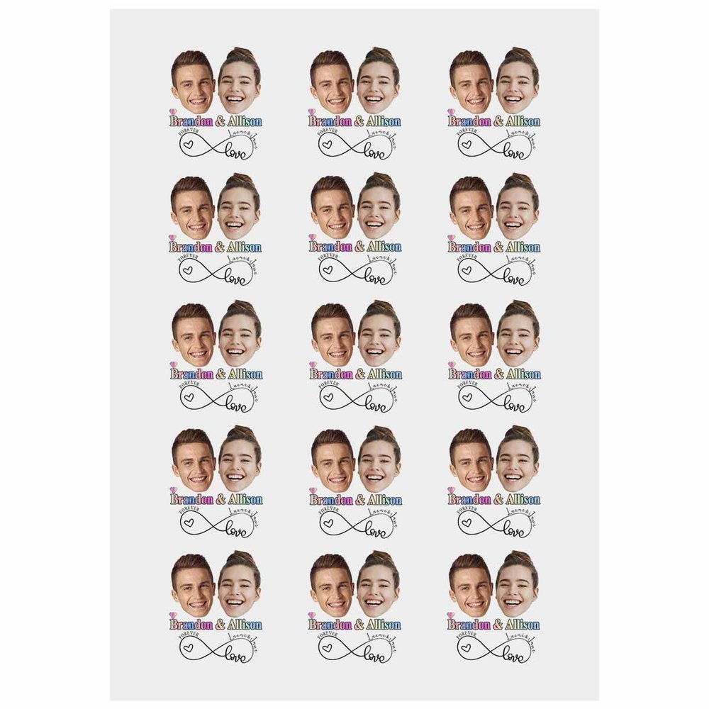 Personalized Temporary Tattoos, Custom Face Tattoos for Birthday Wedding Bachelorette Party, 1 Set of 15 Pieces Customized Tattoos Temporary