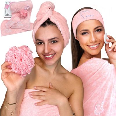 Cohzi Hair Towel Gifts for Women - Microfiber Hair Towel Wrap, Towel, Makeup Headband, Spa Gift for Her. Birthday Gifts for Women, Sister, Friend, Aunt, Grandmother. Mother. Gifts for Her