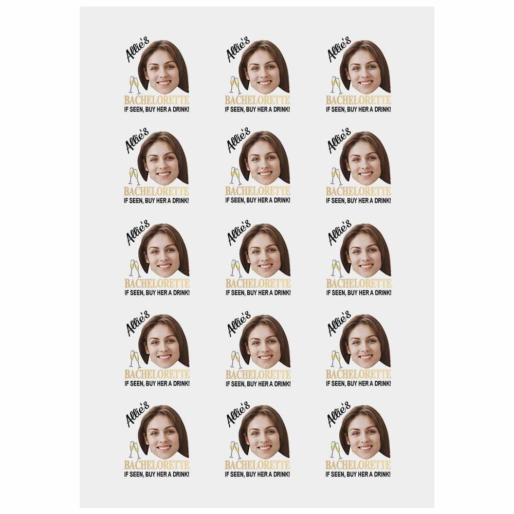 Personalized Temporary Tattoos, Custom Face Tattoos for Birthday Wedding Bachelorette Party, 1 Set of 15 Pieces Customized Tattoos Temporary