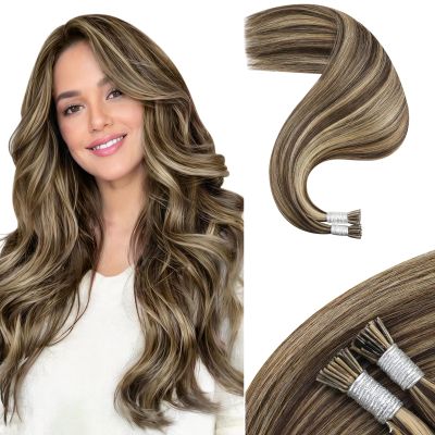 Bundles - Moresoo Tape in Hair Extensions 18 Inch #4 Brown Highlighted with #27 Blonde 50g20 Pieces Itip Hair Extensions 18 Inch #4 Dark Brown Mixed with #27 Caramel Blonde 50s 40g