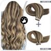 Bundles - Moresoo Tape in Hair Extensions 18 Inch #4 Brown Highlighted with #27 Blonde 50g20 Pieces Itip Hair Extensions 18 Inch #4 Dark Brown Mixed with #27 Caramel Blonde 50s 40g view 2