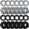 WILLBOND 24 Pieces Satin Hair Scrunchies Silky Elastic Bands Skinny Solid Hair Ties Ropes Ponytail Holder for Women Headdress Accessories Decorations (Gray, Black) view 1