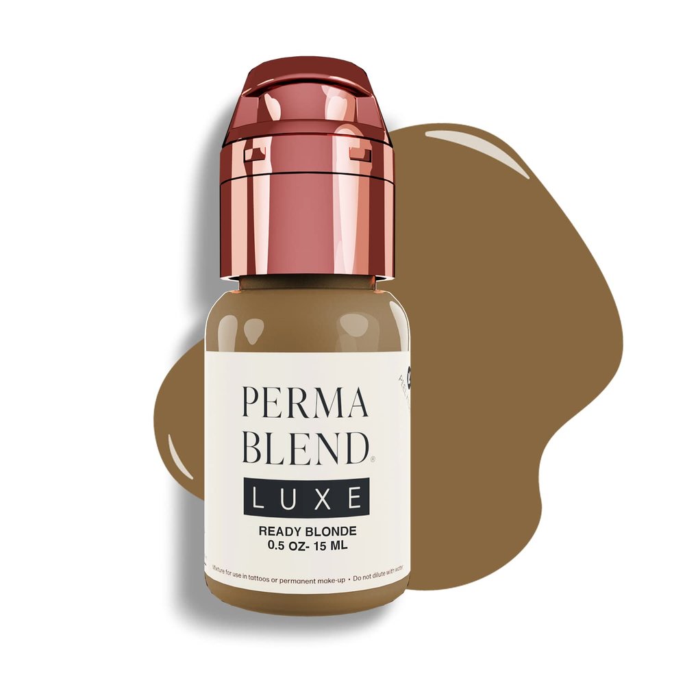 Perma Blend Luxe - Ready Blonde - Microblading Ink to Enhance Permanent Eyebrow Makeup - Eyebrow Tattoo Supplies for Permanent Eyebrow Color - Blonde Tattoo Ink - Vegan (0.5 oz)