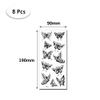 8 Sheets Black Butterfly Temporary Tattoos Waterproof Long lasting Fake Tattoos Sexy Realistic Arm Tattoos Stickers for Women Girls view 2