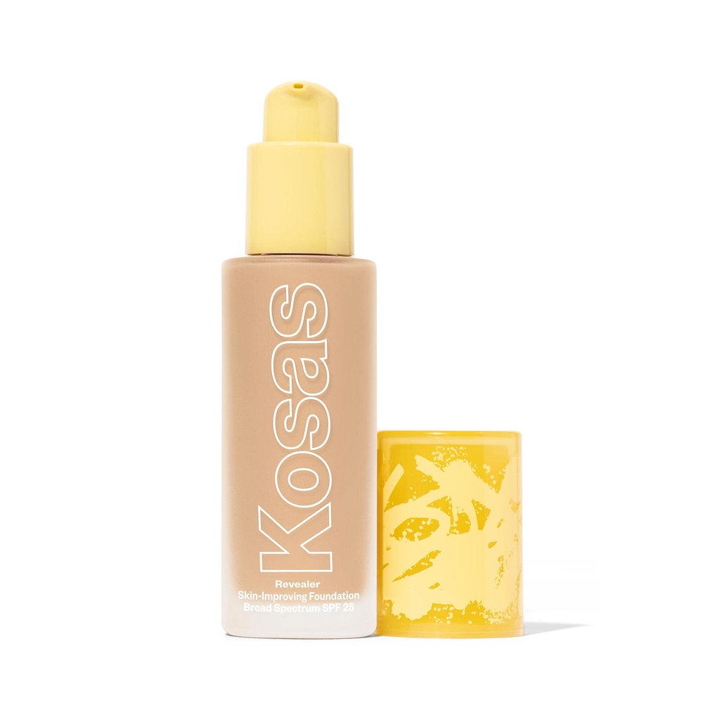 Kosas Revealer Skin-Improving Foundation with SPF 25 Protection - Hydrate, Brighten, Soothe, Plump, Protect Skin - Smoothing Texture, Natural Finish and Clean Formula - Light Neutral 140