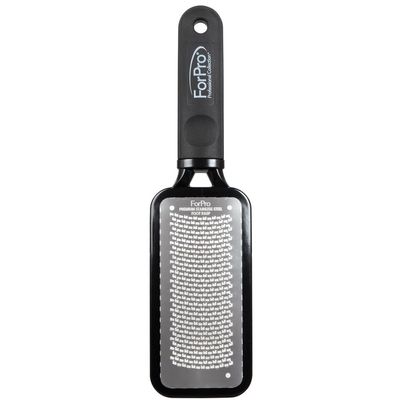 ForPro Professional Collection Premium Stainless Steel Foot Rasp, Colossal Foot File & Callus Remover, Instantly Removes Calluses & Smooths Cracked Heels, 10.75" L x 2.75" W, Black