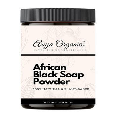 Ariya Organics African Black Soap Powder (African Black Soap Powder, 16 oz.)