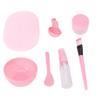 FRCOLOR Diy Facial Mask Tool Set 9-piece Kit Bowl Brush Spatula Bottle Gauge Cleaning Mat Pink Long-lasting Plastic view 1