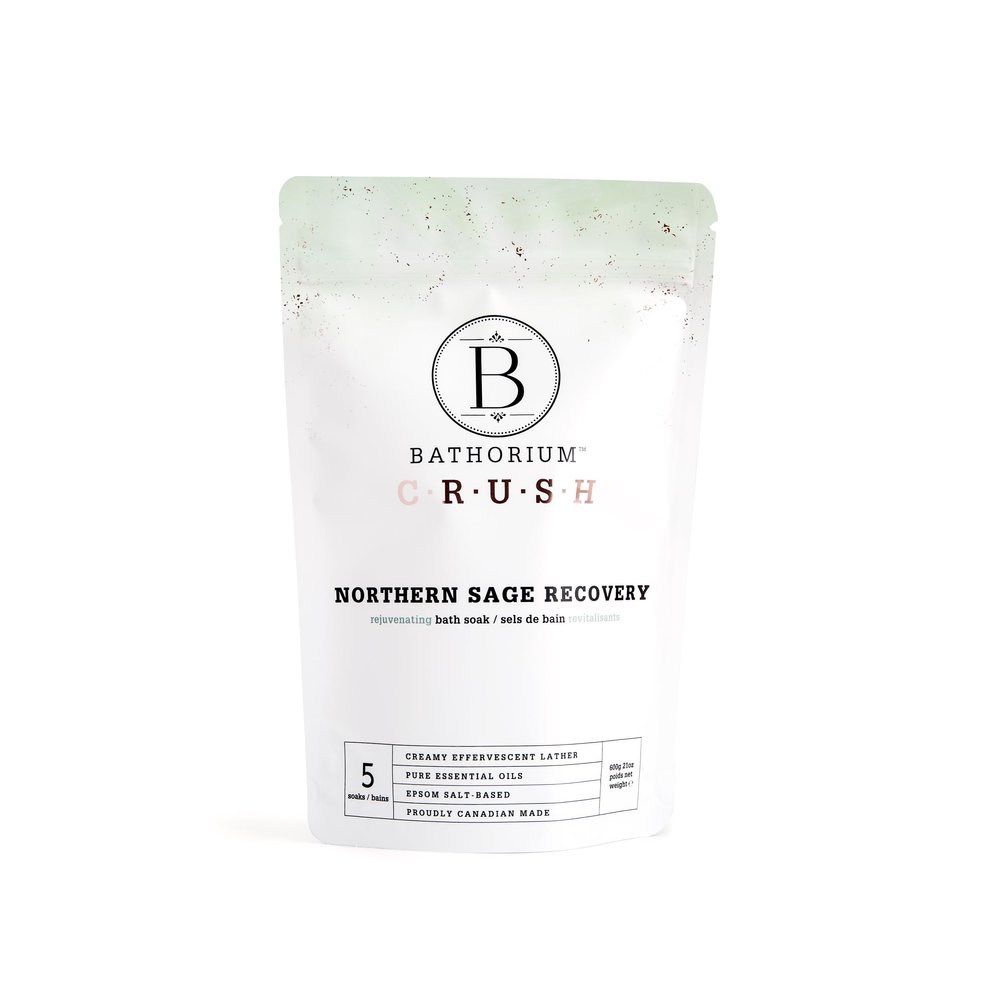 Bathorium Northern Sage Recovery Crush, Revitalizing Bath Soak, Dead Sea & Epsom Salt, Sage, Pine, Eucalyptus, pH-Balanced for Women, 5+ Baths, 21 oz