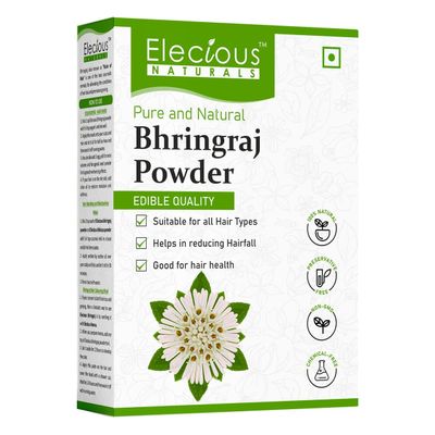 Saheb Elecious Bhringraj Powder for hair growth (200 Grams) | Edible | Good for Hair pack, Hair oil and oral consumption | Preservative free