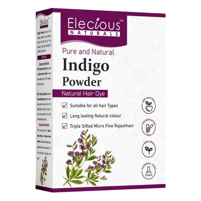 Saheb Elecious Indigo Powder for Hair black (200 Grams) | 100% Pure and Natural, No preservatives | Natural hair dye | No Ammonia, No PPD