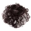 10" Hand Woven 7x9cm Insiviable Mono Base Wave Human Hair Topper Add Extra Hair Volume Curly Replacement Hairpieces Dark Brown Clip in Hair Pieces Topper for Women view 2
