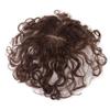 10" Hand Woven 7x9cm Insiviable Mono Base Wave Human Hair Topper Add Extra Hair Volume Curly Replacement Hairpieces Clip in Hair Pieces Topper for Women Light Brown view 2