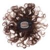10" Hand Woven 7x9cm Insiviable Mono Base Wave Human Hair Topper Add Extra Hair Volume Curly Replacement Hairpieces Clip in Hair Pieces Topper for Women Light Brown view 3