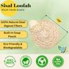 Natural Loofah Body Scrubber  Exfoliating Loofah Sponge, Handwoven Sisal Agave with Soap Pouch, Eco-Friendly Arabic - Turkish Bath Washcloth for Women & Men (2-Pack) view 4