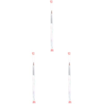 LALAFINA 3pcs Diy Manicure Supplies Nail Art Brush Nail Art Drawing Pen Manicure Drawing Tool Painting Brush Polish Accessories Covers for