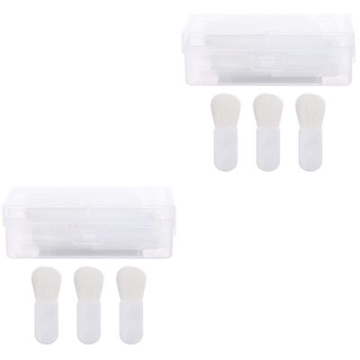 LALAFINA 6pcs Mini Blush Brush Soft Bristles for Loose Powder and Blush Application Portable Makeup Tool Storage Box for Women Beauty Routine