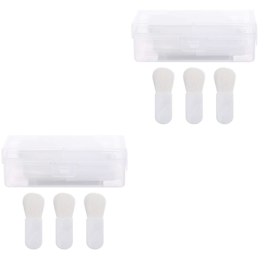 LALAFINA 6pcs Mini Blush Brush Soft Bristles for Loose Powder and Blush Application Portable Makeup Tool Storage Box for Women Beauty Routine