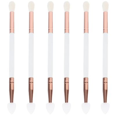 FRCOLOR 6pcs Dual-ended Makeup Brush Heart Eye Shadow Applicators Blending Brush