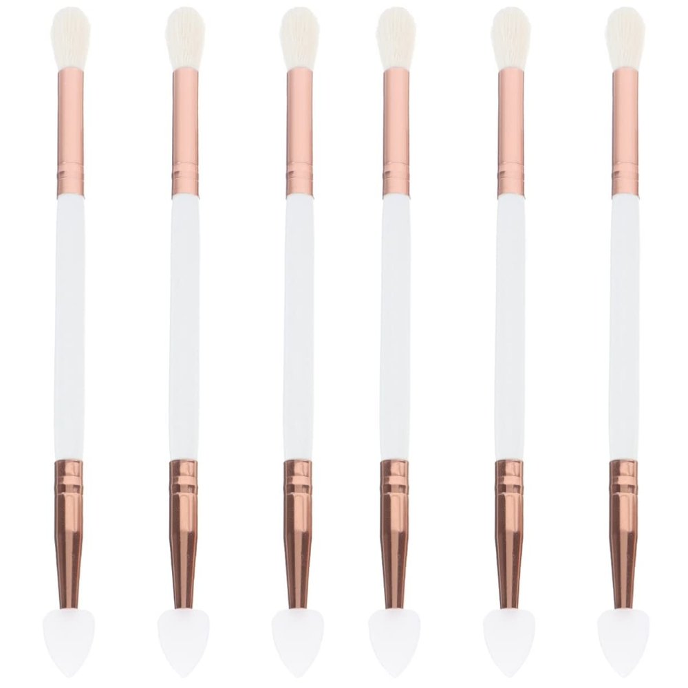 FRCOLOR 6pcs Dual-ended Makeup Brush Heart Eye Shadow Applicators Blending Brush