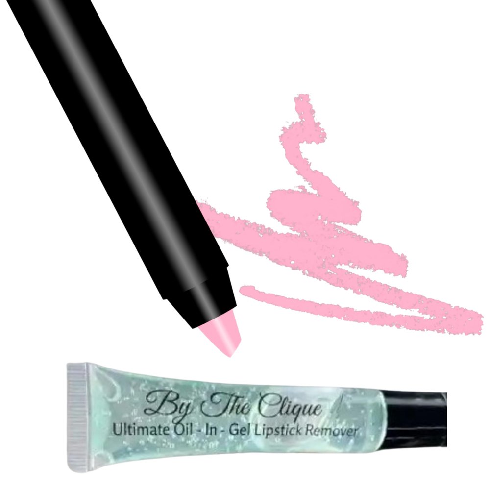 By The Clique Premium Long Lasting Matte Nude Lip Liner Pencil |Blushing Bride | Light Pink Lip Liner and Hydrating Ultimate Oil -In- Gel Lipstick Remover
