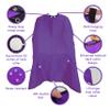 Allegro Combs Hair Cutting Cape Haircut Barber Hair Stylist One-Size-Fits-All 46 X 60 In. 1 Pc. (Purple) view 3