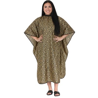 Allegro Combs Hair Cutting Cape Haircut Barber Apron Hair Stylist For Men Hair Cape Kids Cutting Adjustable Water Resistant One-Size-Fits-All 46 X 60 In. 1 Pc. (Gold & Black)
