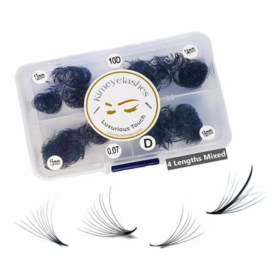 1000 Premade volume fans Mixed 4 lengths 9-12 | 11-14 | 13-16 CC, D Curl Wispy Handmade eyelash extensions supplies Russian volume lash promade fan 4D 5D 6D 10D (13mm - 16mm, 4D - 0.07 - CC)