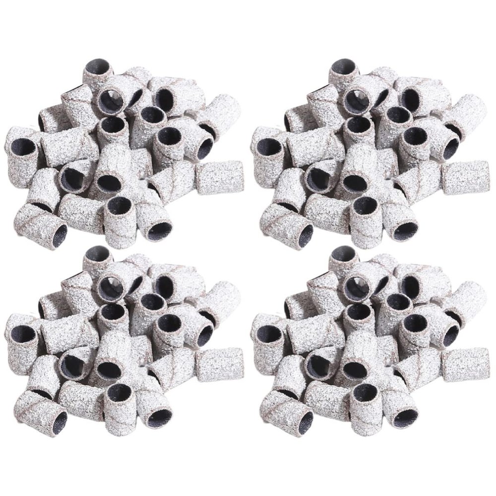 FRCOLOR 200pcs Sanding Band for Nail Drill Manicure Sanding Sleeve Gel Polish Remover Natural Artificial Nails
