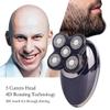 Head Shavers for Bald Men, Five Floating Head 4D Shavers USB Rechargeable For Men Washable Hair Clipper Nose Ear Hair Trimmer Shaving Beard Machine 3 in 1 (Color : P93099-A) view 2