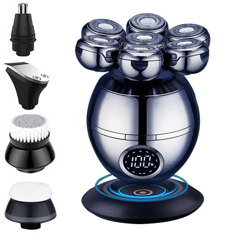 Head Shavers for Bald Men, 7D Floating Cutter Head Base Charging Portable Electric Shaver for Men Face Beard Trimmer Clipper Man Waterproof Shaving Machine (Color : 5 IN 1)
