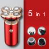 Head Shavers for Bald Men, 5 in 1 Men Electric Shaver for Men Razor Beard Trimmer 5D Floating Shaver Bald Head Shaving Machine Men's Grooming Set (Color : RED) view 3