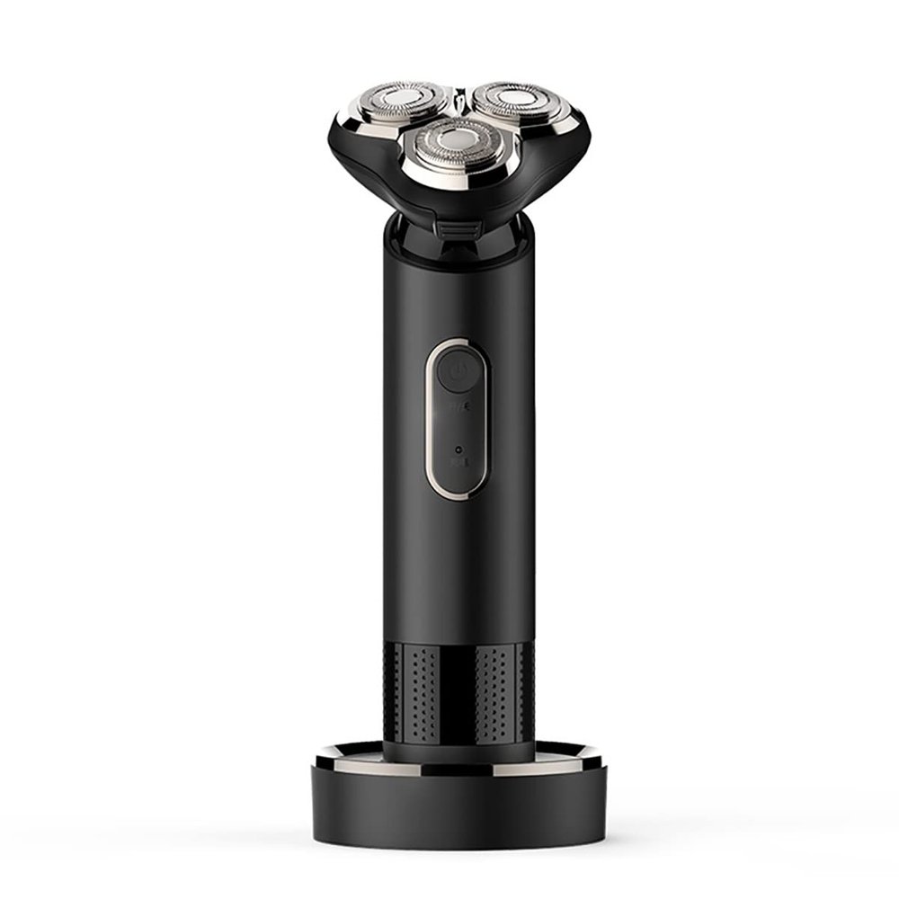 Head Shavers for Bald Men, Electric Shaver For Men Washable Beard Trimmer Cutting 3 Blades Rechargeable Powerful Shaving Machine Dry Wet Automatic (Color : Black)