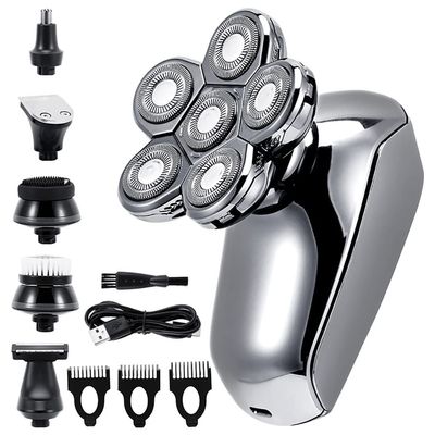 Head Shavers for Bald Men, Electric Razor Electric Shaver USB Rechargeable Shaving Machine for Men Beard Razor Wet-Dry Dual Use Water Proof Fast Charging (Color : Silver no Box)