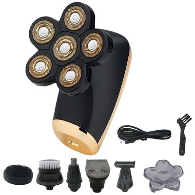 Head Shavers for Bald Men, 6 in 1 Multifunction Rechargeable Electric Men Electric Shaver IPX7 Waterproof 6D Floating Heads Bald Head Shaver For Men (Color : 6 in1 shaver)