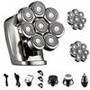 Head Shavers for Bald Men, 8-Blade DIGITAL DISPLAY MULTI-FUNCTION RAZOR Electric Razor Body Wash Men's Rechargeable Shaving Head Self-Shaving Bear USB Charging (Color : 5 in 1+2 cutter heads) view 1