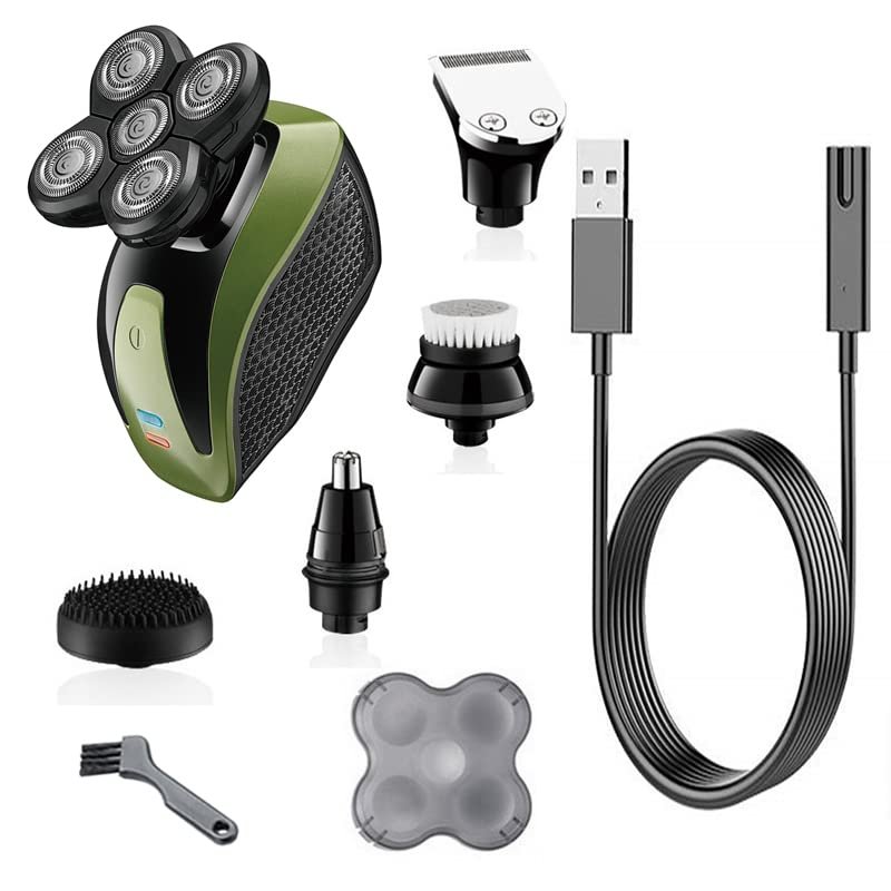 Head Shavers for Bald Men, 5in1 waterproof grooming set electric shaver beard hair trimmer electric razor for men bald shaving machine rechargeable (Color : 5in1)