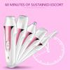 ELORES 5 in 1 Electric Epilator Set Includes A Shaving Device for Private Parts, A Pubic Shaving Knife for The Armpits, A Knife for Cutting The Eyebrows, A Knife for Nose Hair Rose Gold view 4