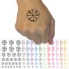 Viking Vegvisir Norse Protection Rune Temporary Tattoo Water Resistant Fake Body Art Set Collection - Dark Blue (One Sheet) view 1