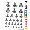 Mjolnir Symbol Norse Viking Hammer of Thor Temporary Tattoo Water Resistant Fake Body Art Set Collection - Hot Pink (One Sheet) view 1