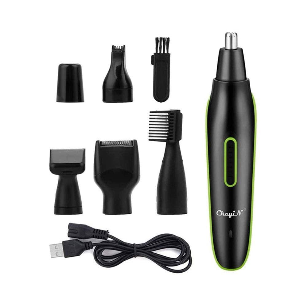 ELORES Ear and Nose Hair Trimmer for Men,Professional USB Rechargeable Nostril Nasal Hair Vacuum Cleaning System,5 in 1 Lightweight Waterproof Hair and Beard Clippers for Women