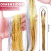 3200 Strands Heat Resistant Hair Tinsel - 16 Color Fairy Hair Extensions Kit With Glitter for Various Hair Types view 2
