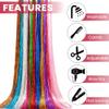 3200 Strands Heat Resistant Hair Tinsel - 16 Color Fairy Hair Extensions Kit With Glitter for Various Hair Types view 3