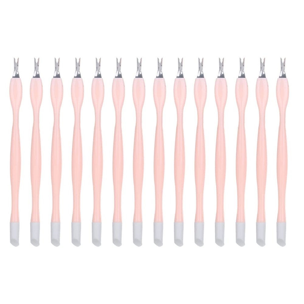 FOMIYES 30pcs Ergonomic Cuticle Pusher and Dead Skin Fork Nail Care Tool for Manicure Handle Fork Multi-color Random