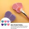 Alipis 6pcs Cleaners Tools Heart-shaped Scrubber Multifunctional Pads Maps Brush Shaped Cleansing Cleaning Washing Practical Makeup Color Portable Heart for Mixed view 4